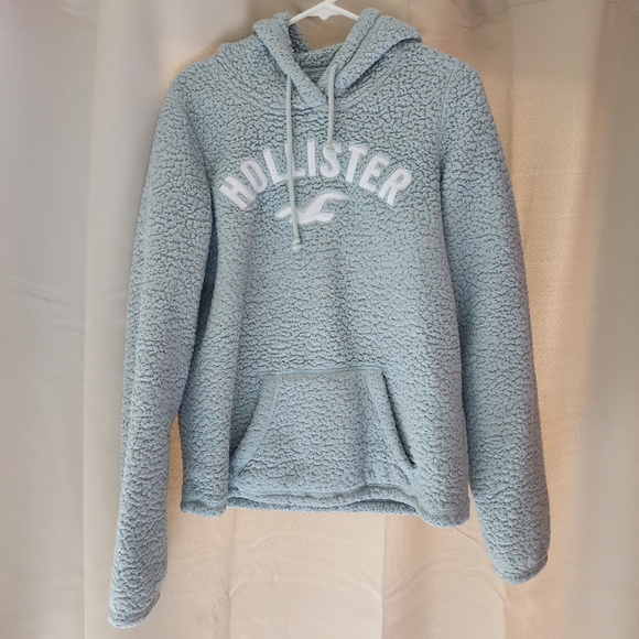 Hollister Blue Sherpa Hoodie - Picture 1 of 5